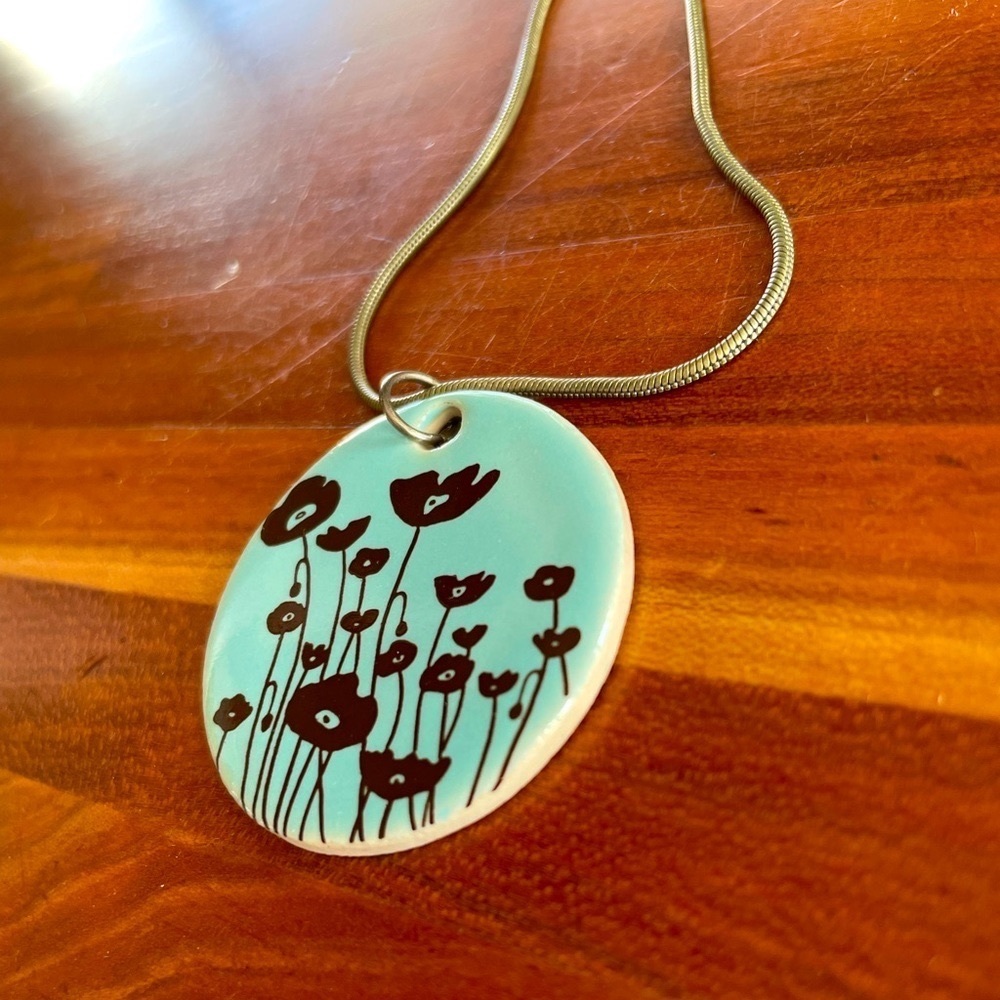 Dotti Potts handmade porcelain pendant necklace